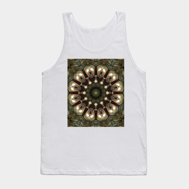 Rusty Alien Head Mandala Tank Top by hereswendy